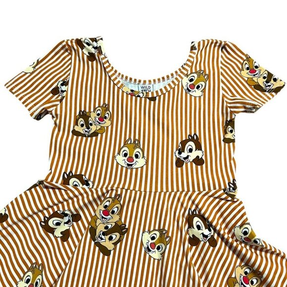 Wild Rich Kids 9/10Y Disney Chip and Dale Striped Twirl Dress - Picture 2 of 4